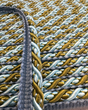 Light Blue With Olive Green Trim Rope With Gimp Polyester Fabric - Light Blue, Olive Green, Gimp Trim, 2 CM Width (1 Yard)