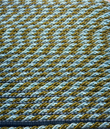 Light Blue With Olive Green Trim Rope With Gimp Polyester Fabric - Light Blue, Olive Green, Gimp Trim, 2 CM Width (1 Yard)