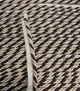 Mini Trim Rope With Gimp Polyester Fabric - Brown With Cream Beige, 1 CM Width (1 Yard)