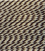 Mini Trim Rope With Gimp Polyester Fabric - Brown With Cream Beige, 1 CM Width (1 Yard)