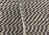 Mini Trim Rope With Gimp Polyester Fabric - Brown With Cream Beige, 1 CM Width (1 Yard)