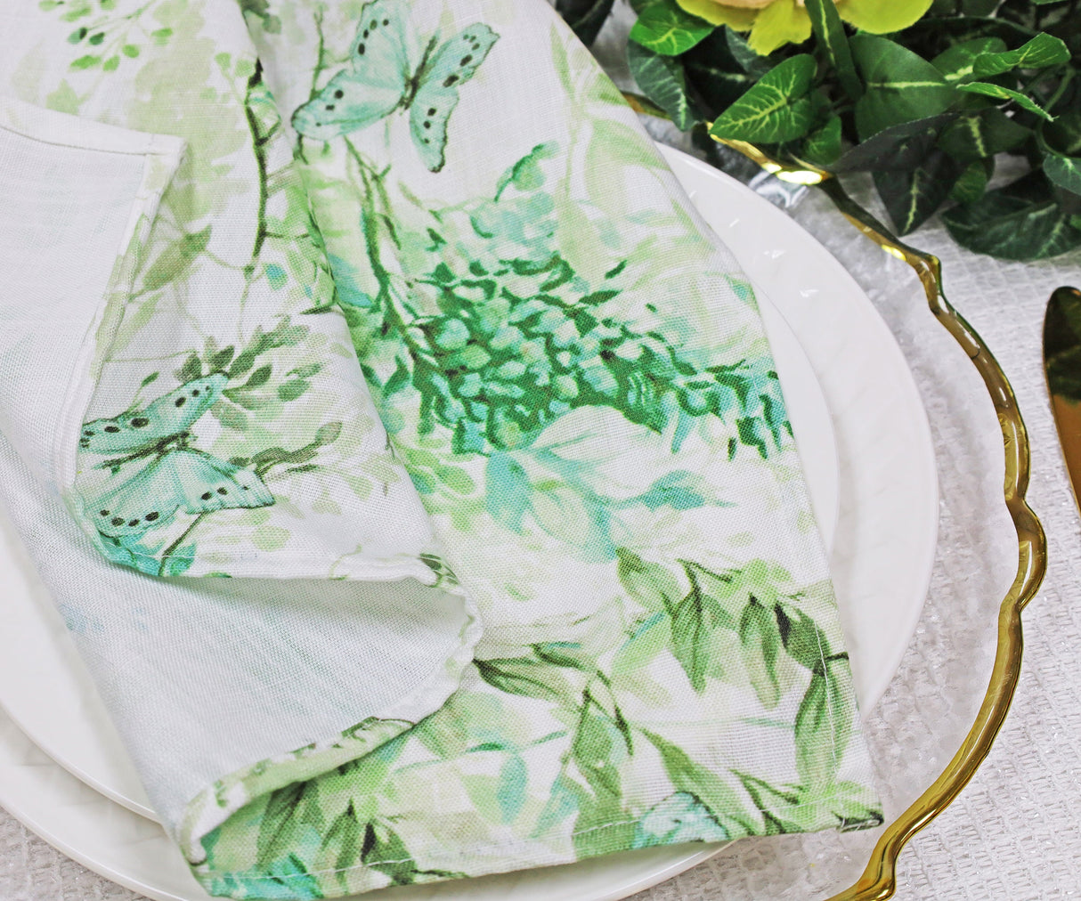 Faux Linen Dinner Napkins Verdure 20x20