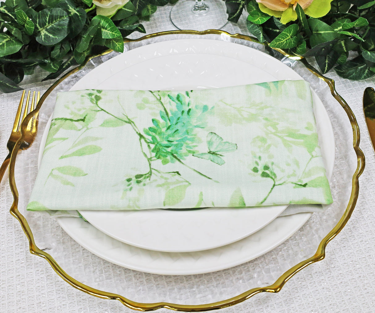 Faux Linen Dinner Napkins Verdure 20x20