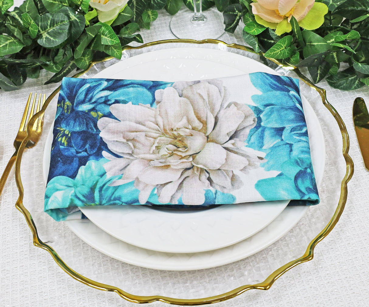 Faux Linen Dinner Napkin Sample 20x20 Peony