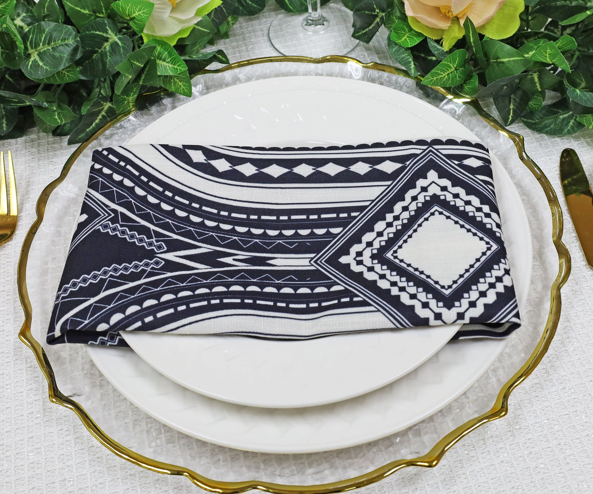 Sample Faux Linen Dinner Napkin 20x20 Fractal