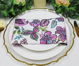 Faux Linen Dinner Napkins 20x20 Italian Anemone