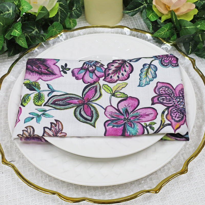 Faux Linen Dinner Napkin Sample 20x20 Italian Anemone