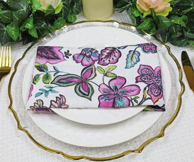 Faux Linen Dinner Napkin Sample 20x20 Italian Anemone