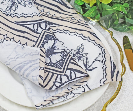 Faux Linen Dinner Napkins 20x20 Baroque