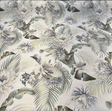 Harbor Island White Smoke Cotton Fabric - White Smoke Floral Botanical Tropical Leaves, 54" Width (1 Yard)
