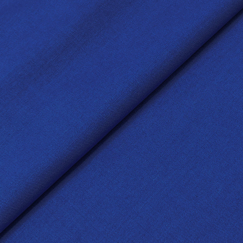 Machine Washable Royal Blue Gabardine Wool Blend Fabric - Royal Blue, Gabardine, 58/60" Width