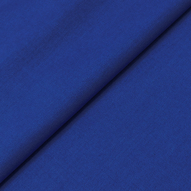 Machine Washable Royal Blue Gabardine Wool Blend Fabric - Royal Blue, Gabardine, 58/60" Width