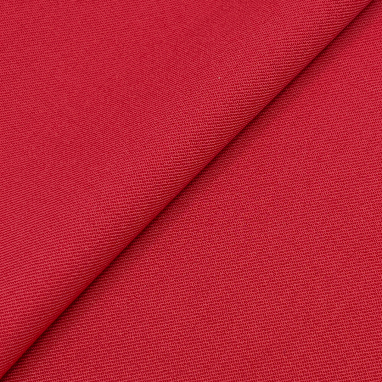 Machine Washable Red Gabardine Wool Blend Fabric - Red Solid, 58/60" Width