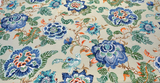 Summer Palace Cotton Fabric - Matcha Green Floral Bird Print, 54/55" Width, 27" Horizontal Repeat, 25.25" Vertical Repeat (1 Yard)