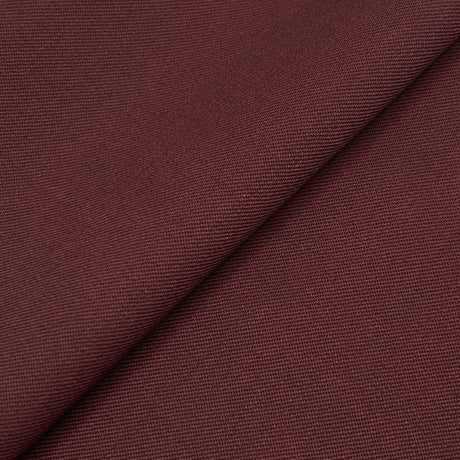 Machine Washable Burgundy Gabardine Wool Blend Fabric - Burgundy, Gabardine, 58/60" Width