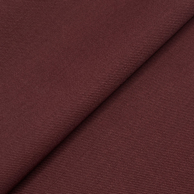 Machine Washable Burgundy Gabardine Wool Blend Fabric - Burgundy, Gabardine, 58/60" Width