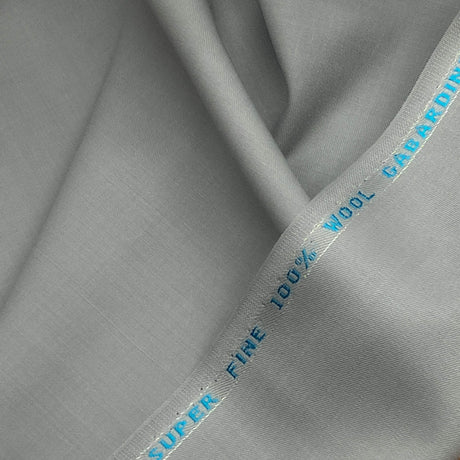 Silver Grey Gabardine Wool Fabric - Silver Grey, Gabardine, 58/60" Width