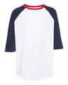 Youth Baseball Fine Jersey Three-Quarter Sleeve Tee