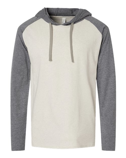 LAT Men's Fine Jersey Hooded Long Sleeve Raglan T-Shirt