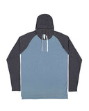 LAT® Men's Fine Jersey Hooded Long Sleeve Raglan T-Shirt