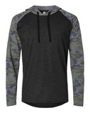 LAT® Men's Fine Jersey Hooded Long Sleeve Raglan T-Shirt
