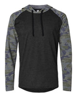 LAT Men's Fine Jersey Hooded Long Sleeve Raglan T-Shirt