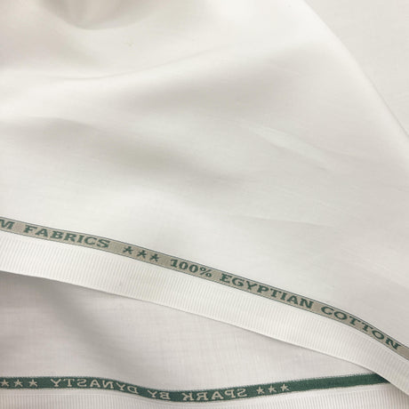 Off-White Pima Cotton Shirting Fabric - Off-White, 56" Width (1 Yard)