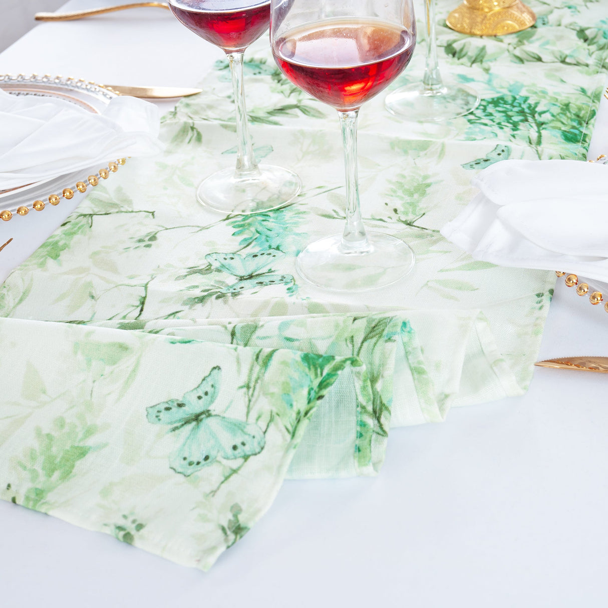 Faux Linen Table Runner 13x108 Verdure