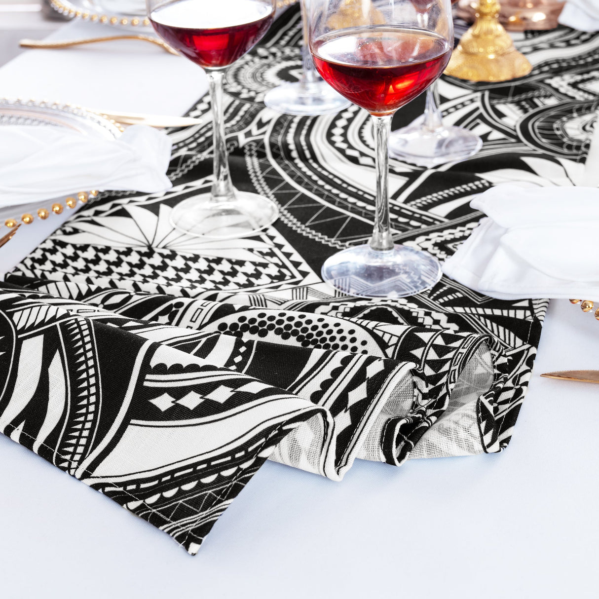 Faux Linen Table Runner 13x108 Fractal