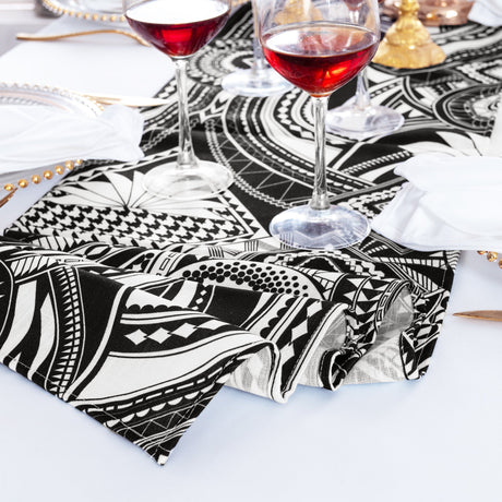 Faux Linen Table Runner 13x108 Fractal