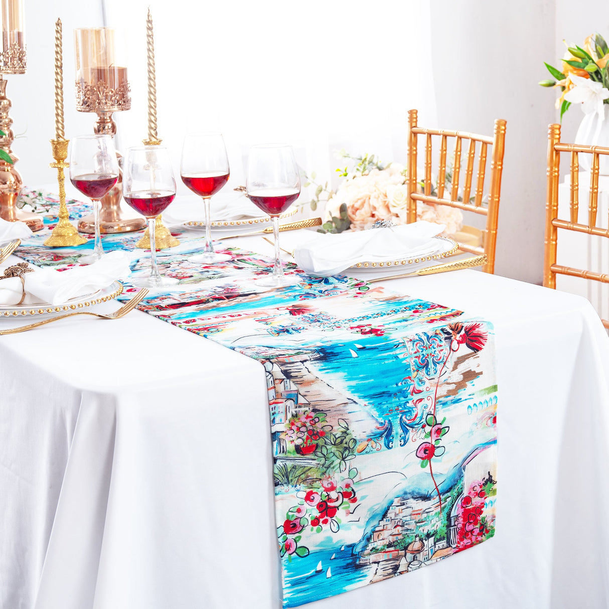Faux Linen Table Runner 13x108 Tuscany