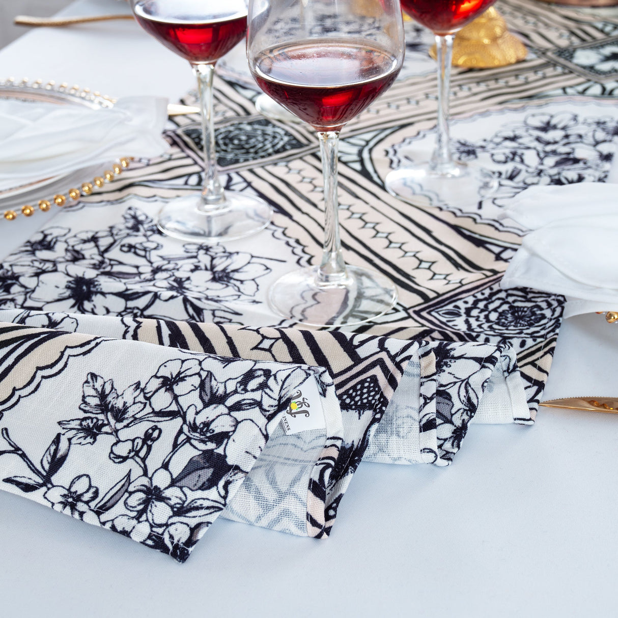 Faux Linen Table Runner 13x108 Baroque