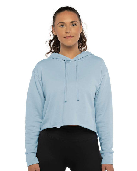 Next Level® Women's Laguna Sueded Raw Edge Crop Hoodie Sweatshirt