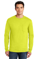 Camiseta de manga larga con bolsillo y cuello redondo Gildan Ultra Cotton
