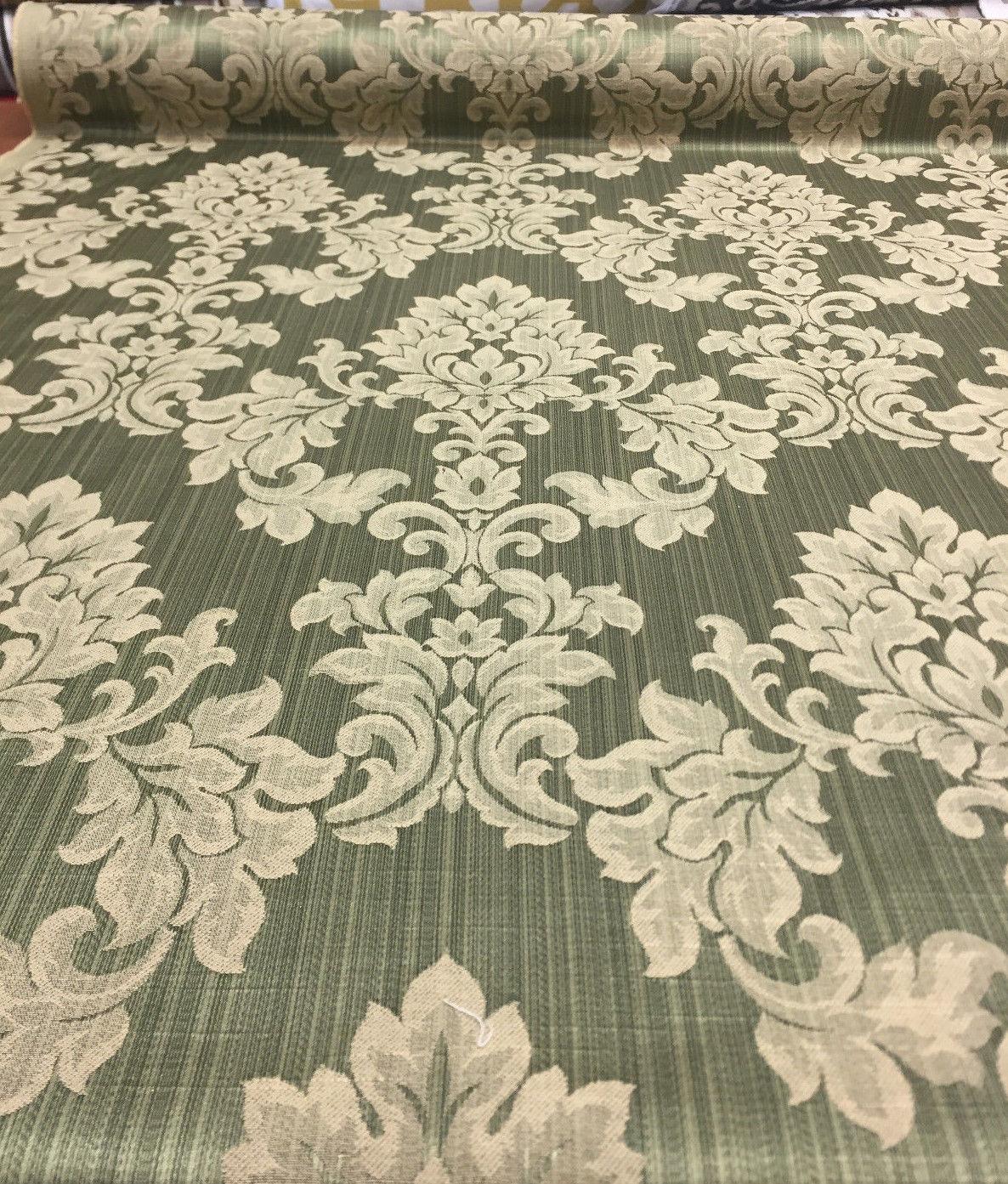 Grove Damask Deluxe Forest Drapery Reversible Fabric - Forest Damask, 60" Width (By The Yard)