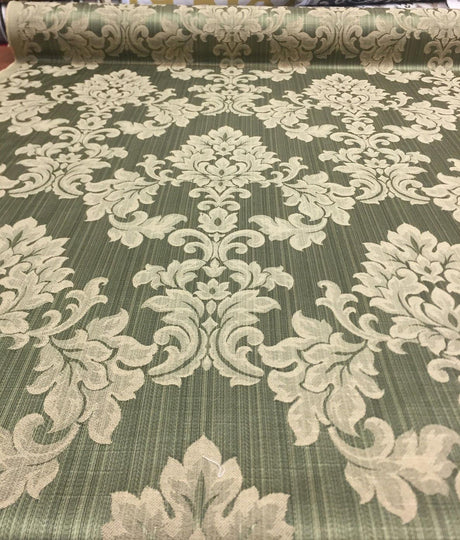 Grove Damask Deluxe Forest Drapery Reversible Fabric - Forest Damask, 60" Width (By The Yard)