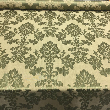 Grove Damask Deluxe Forest Drapery Reversible Fabric - Forest Damask, 60" Width (By The Yard)