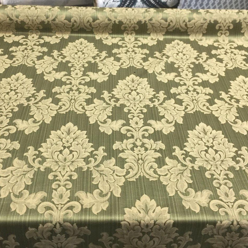 Grove Damask Deluxe Forest Drapery Reversible Fabric - Forest Damask, 60" Width (By The Yard)