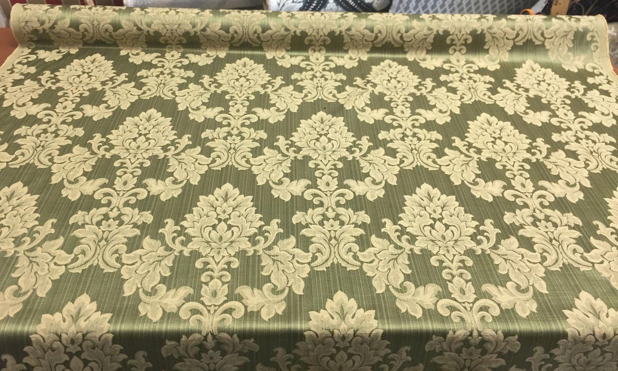 Grove Damask Deluxe Forest Drapery Reversible Fabric - Forest Damask, 60" Width (By The Yard)