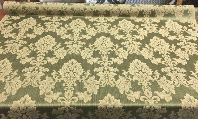 Grove Damask Deluxe Forest Drapery Reversible Fabric - Forest Damask, 60" Width (By The Yard)