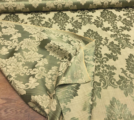 Grove Damask Deluxe Forest Drapery Reversible Fabric - Forest Damask, 60" Width (By The Yard)