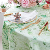 Round Faux Linen Tablecloth 132" Verdure
