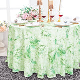 Round Faux Linen Tablecloth 120" Verdure