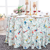 Round Faux Linen Tablecloth 120" Arboreal