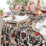 Round Faux Linen Tablecloth 120" Burnt Sienna