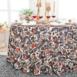 Round Faux Linen Tablecloth 132" Burnt Sienna