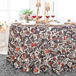 Round Faux Linen Tablecloth 120" Burnt Sienna