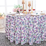 Round Faux Linen Tablecloth 132" Italian Anemone