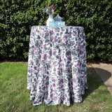 Round Faux Linen Tablecloth 120" Italian Anemone