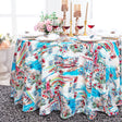 Round Faux Linen Tablecloth 132 Tuscany